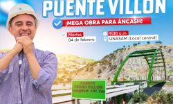 CHINECAS ANUNCIA INICIO DE MEGA OBRA  PUENTE VILLÓN EN HUARAZ